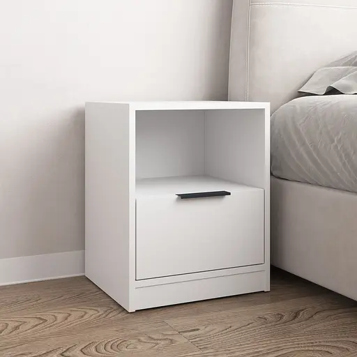 Тумба приліжкова Vays M-31 Білий, з шухлядою та полицею, ЛДСП, 40х35х50 см - для спальні