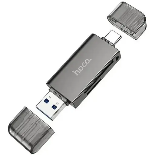Кардрідер Hoco HB39 USB 3.0 /Type-C 3.0 High-Speed Card Reader 5Gbps SD/TF OTG/Type-C - фото 1