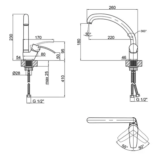 Смеситель для кухни Lidz (CRM) 20 49 008 04 - фото 5