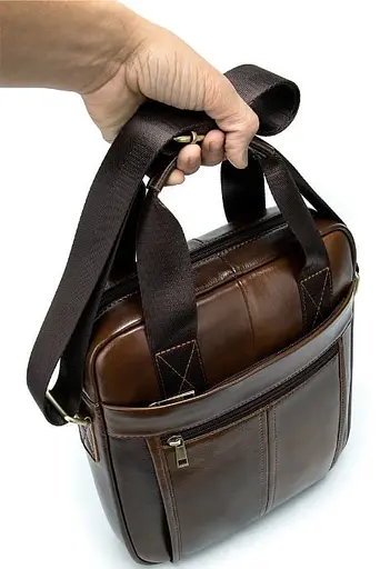 Чоловіча шкіряна сумка Vintage 27,5х33х6,5 см sum0012884 - фото 8