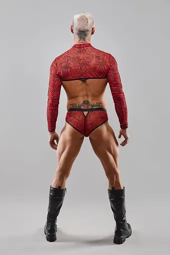 Топ із довгими рукавами Regnes Fetish Planet XXL (чорний з червоним) - фото 13