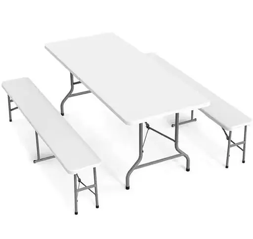 Лавка складная SpringFun 180 см многофункциональная лавка HDPE для кейтеринга нагрузка 230 кг Белый - фото 7