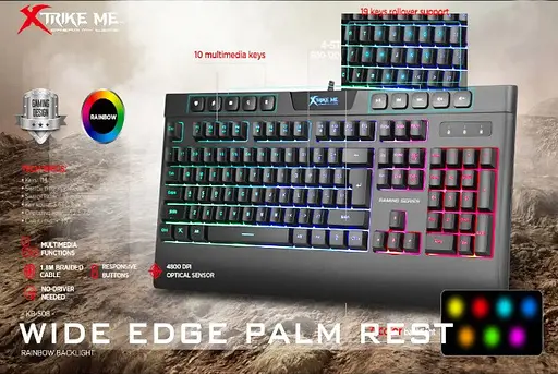 Клавиатура ведущая игровая Xtrike ME KB-508 RGB EN с подсветкой - фото 2