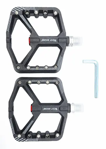 Педали велосипедные алюминиевые West Biking YP0802097 на промподшипниках Черный (G0000967) - фото 2