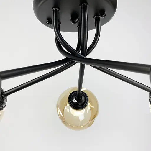 Люстра на плафонах для низких потолков Line.F 8913/5 BK+AM - фото 5