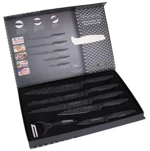Універсальний набір ножів для кухні Royalty Line RL-MB5 кухонні ножі з керамічним покриттям - фото 2