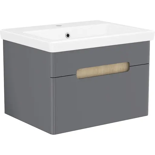 Тумба з умивальником Volle Solo 60 см Сірий 1910.326009 - фото 1