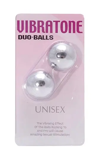 Вагинальные шарики Vibratone Unisex Duo Balls, 3.5 см, серебристый - фото 2