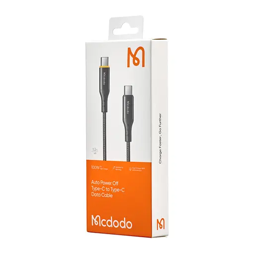 Кабель Mcdodo Nest Series Auto Power Off 100W Type-C to Type-C Data Cable 1.2 м CA-3460 Чорний - фото 2