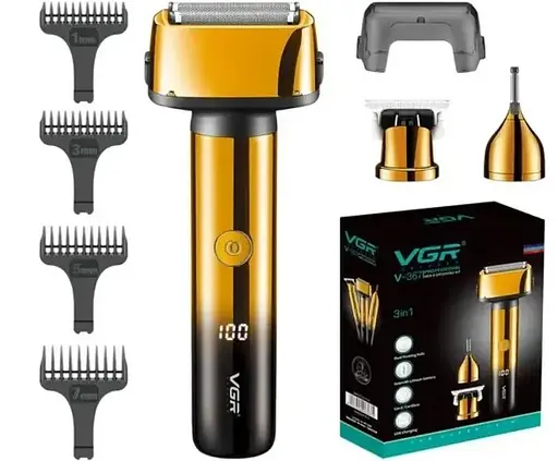 Бритва-тример VGR V-367 3 в 1 для стрижки волосся та бороди