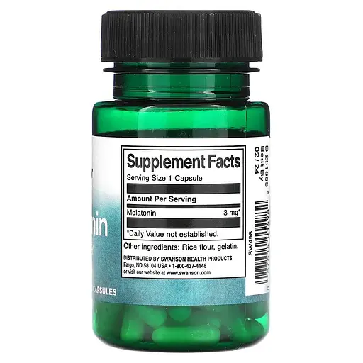 Мелатонін Swanson Melatonin 3 mg 60 caps (1086-100-64-0969295-20) - фото 2