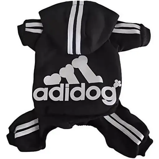 Костюм для животных Ginger ХХL Adidog спорт черный Д-45 см ОГ-55 см 6-7.5 кг