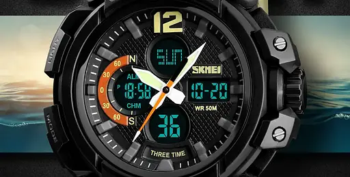 Чоловічий наручний годинник Skmei 1343 Halk Зелений - фото 9