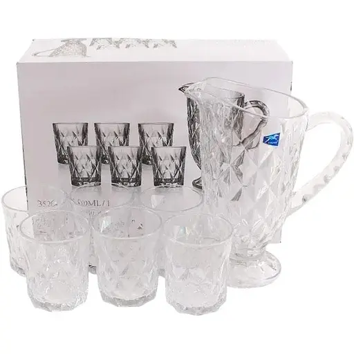 Набор стаканов для напитков G-Horse 6 шт + кувшин 1 шт(BMJ-6011LXT)