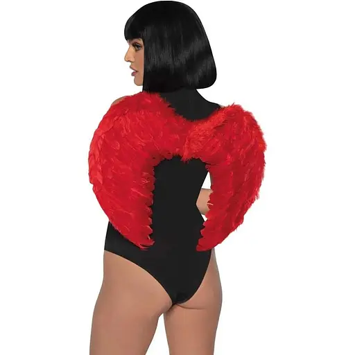 Еротичний костюм Leg Avenue Marabou feather devil wings Red One size - фото 3