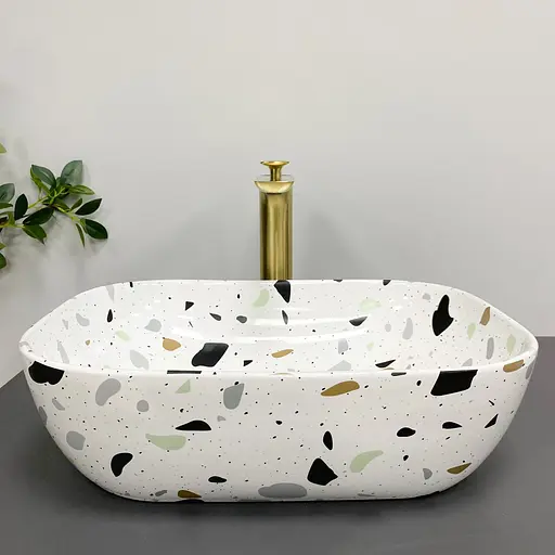 Умивальник VBI Ravenna terazzo glossy накладний VBI-011219, Цветной - фото 5