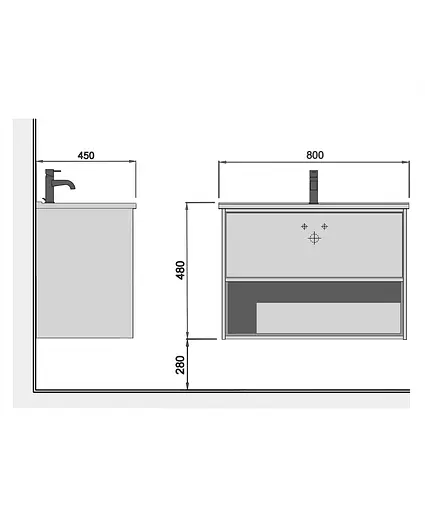 Тумба Мойдодир Bravo 80-A з умивальником Cosmopolitan 80 Білий - фото 2