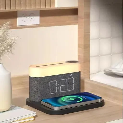 Лампа ночник с беспроводной зарядкой Proove Day & Night с часами и будильником - фото 6