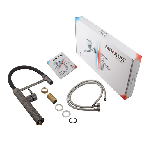 Змішувач для кухні Mixxus Premium Oliwer 017 із силіконовим виливом graphite MI6967 Графіт - фото 3