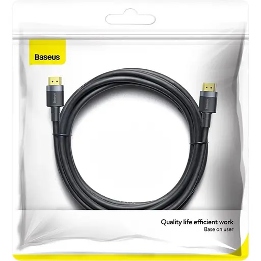 Кабель Baseus Cafule 4KHDMI Male To 4KHDMI Male Adapter Cable 3 м Чорний - фото 2