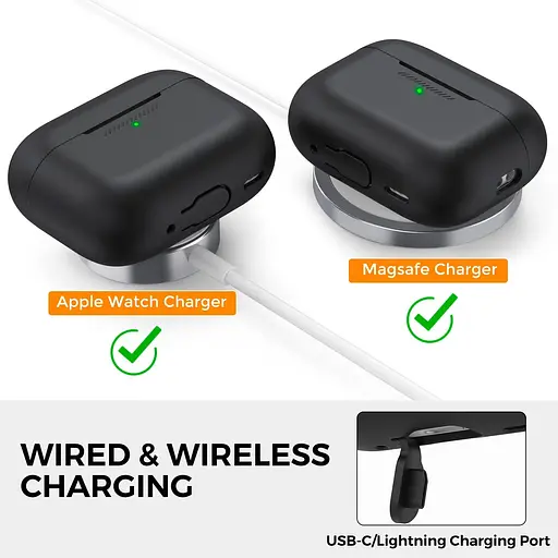Чехол AhaStyle Colorful Silicone Case для AirPods Pro 2 Black (CP-187-2-C-BK) [133833] - фото 5