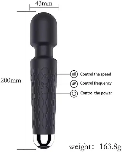 ZUNBELLA Чорний масажер тіло Перезаряджається машина полегшення болю, вібратор жінки ручної роботи - фото 4