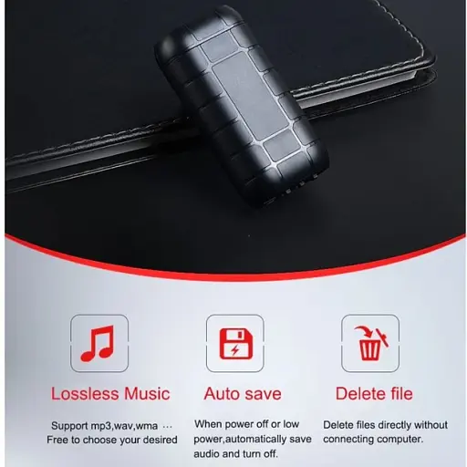 Міні цифровий диктофон акумуляторний Sttwunake A50+, SD до 128 Gb, 20 днів запису, магніт - фото 5