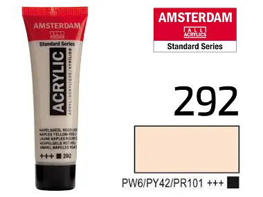 Фарба акрилова Amsterdam 292, Неаполітанський жовто-червоний світлий 20 мл - фото 2