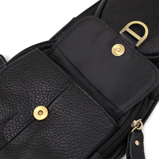 Чоловіча сумка через плече із зернистої натуральної шкіри Vintage 15х35х3 см sum0027486 - фото 5