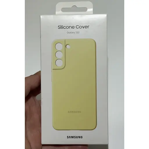Оригінальний силіконовий чохол Silicone Cover для Samsung Galaxy S22 Yellow Black EF-PS901TYEGRU S901 - фото 2