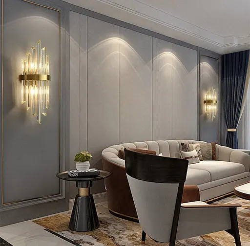 Кришталеве бра у латунному каркасі Line F WS 151/2 AB - фото 7