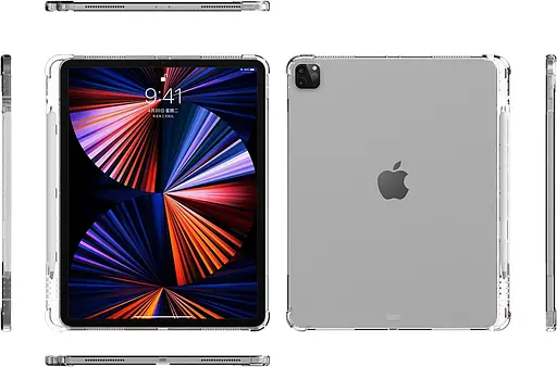 Чехол-накладка CDK для Apple iPad Pro 12.9" 6gen 2022 Silicone Corner Air Bag cлот cтилус (015057) clear - фото 2