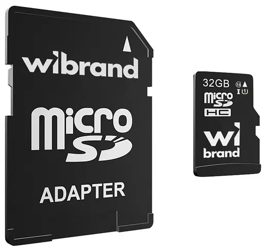 microSDHC (UHS-1) Wibrand 32Gb class 10 (adapter SD) - фото 1