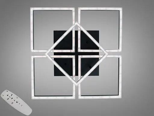 Стельова світлодіодна люстра 110 Вт чорна димер пульт - фото 1