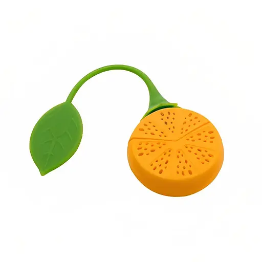 Заварник ситечко для заваривания для чая силиконовый в виде фруктов Апельсин, Kitchen Master Красный 84708 - фото 1