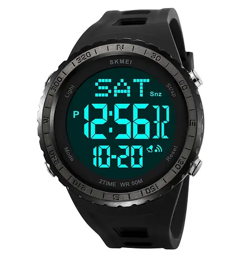 Годинник чоловічий наручний спортивний Skmei 2192 (Чорний з чорним) - фото 2