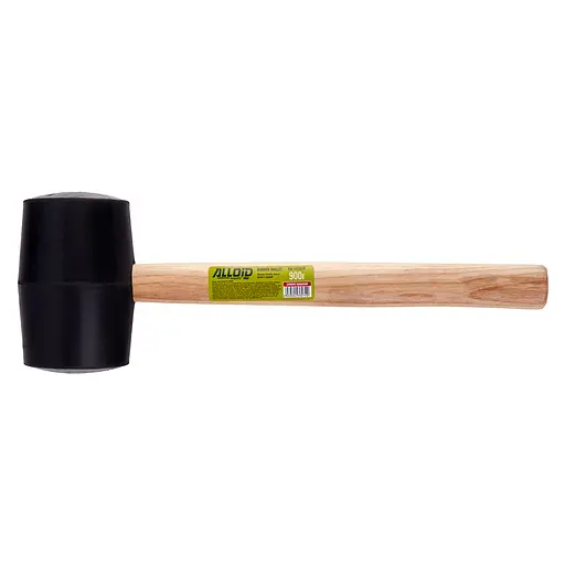 Киянка гумова Alloid ручка з деревини чорна 900 г (RM-16900W) - фото 1