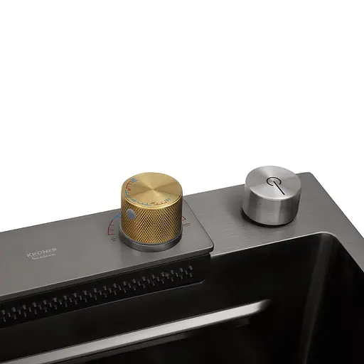 Кухонная мойка Kroner KRP Schwarze - SET7545HM PVD (3.0/0.8 мм) CV033382, Черный - фото 9