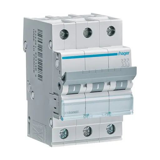 Автоматичний вимикач 3-полюсний Hager 3п C 40A 6кА 3м (MCN340) (52-00017)