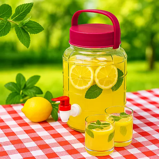 Лимонадник стекло 3л. Банк с краном для напитков [MD] - фото 3