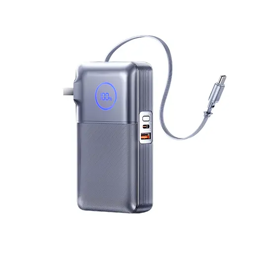 Павербанк-адаптер Remax CP-5 з вилками EU/UK та кабелем / 10000 мАг / 35 Вт / USB-C + USB-A / PD+QC / Чорний - фото 2