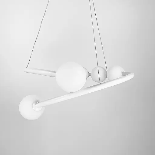Дизайнерская белая LED люстра с акриловыми шариками | Line F | Ст. 901-600 WT LED+G9*2 - фото 10