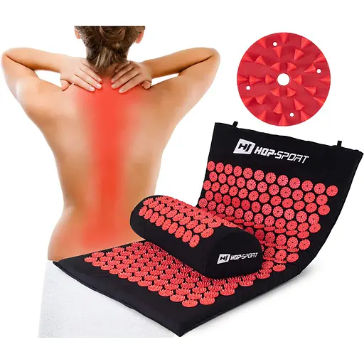 Подушка для акупунктуры Hop-Sport HS-C037AP (Аппликатор Кузнецова) черно-красная - фото 3