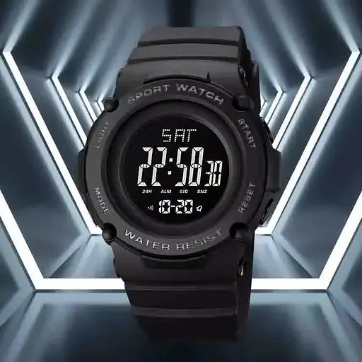 Спортивний наручний годинник Skmei 1957 (Чорний з чорним циферблатом) - фото 3