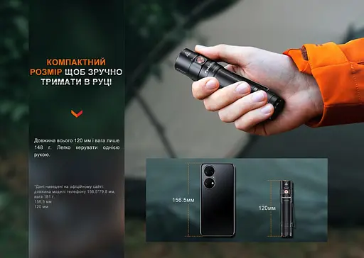 Ручной мини фонарик Fenix E35R 3100лм USB-C (Черный) - фото 5