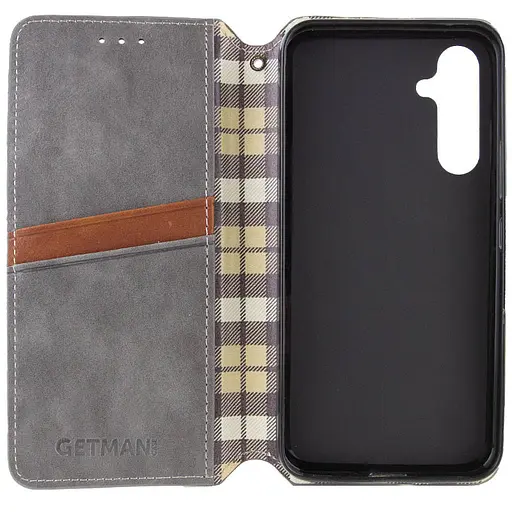 Кожаный чехол-книжка Getman Cubic (PU) для Samsung Galaxy A16 4G/5G Серый - фото 4