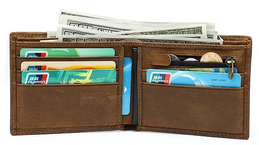 Мужской кожаный кошелек Vintage 11х9.5х2 см acs0016092 - фото 6