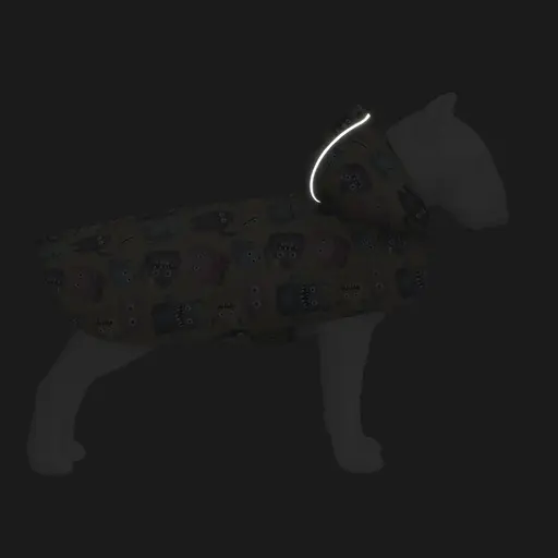 Дощовик-накидка з капюшоном для собак Waudog Clothes, малюнок "Мохнаті монстри",L, А 48-52 см, B 60-70 см, С 42-52 см - фото 5