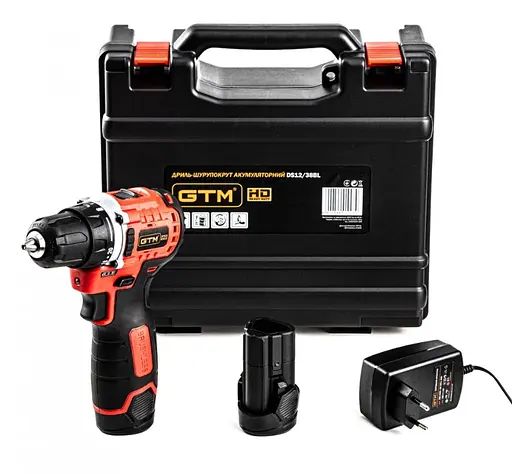 Аккумуляторный бесщеточный шуруповерт GTM DS12/38BL + 2 АКБ и ЗУ в кейсе (DS12/38BL) - фото 1