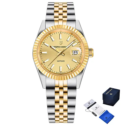 Наручний годинник чоловічий PD-1794M Silver-Gold-Gold Pagani Design acs0031236 - фото 1